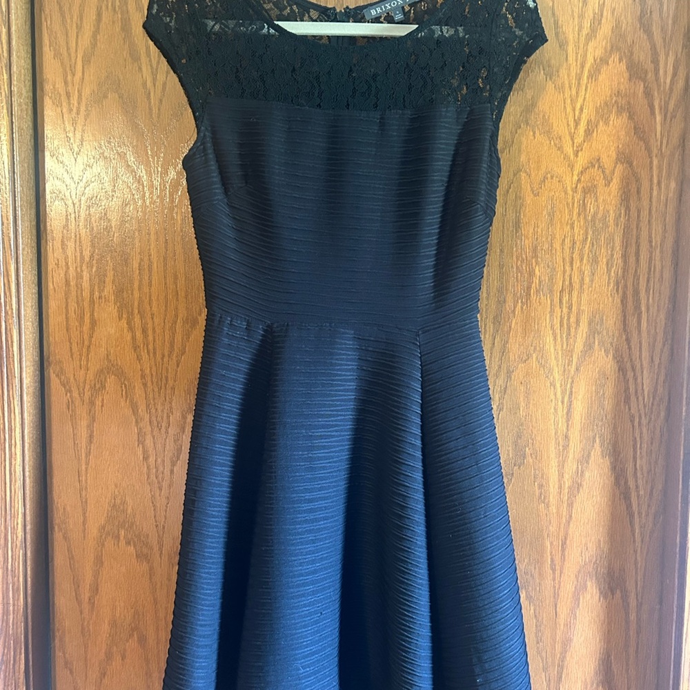 Brixon Ivy Black Textured Mini Dress